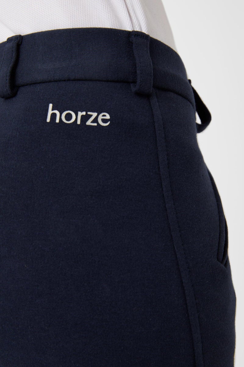HORZE Active Kids' Unisex Silicone Grip Full Seat Horseback Riding Breeches - Peacoat Dark Blue - XXL - Image 5